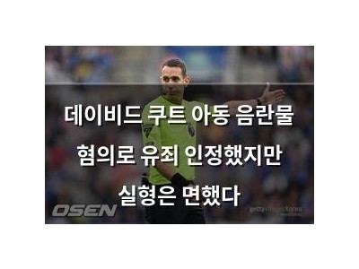 데이비드 쿠트 아동 음란물 혐의로 유죄 인정했지만 실형은 면했다