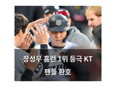 장성우 홈런 1위 등극 KT 팬들 환호