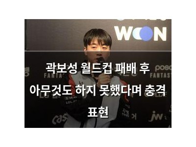 곽보성 월드컵 패배 후 아무것도 하지 못했다며 충격 표현