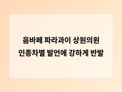 음바페 파라과이 상원의원 인종차별 발언에 강하게 반발
